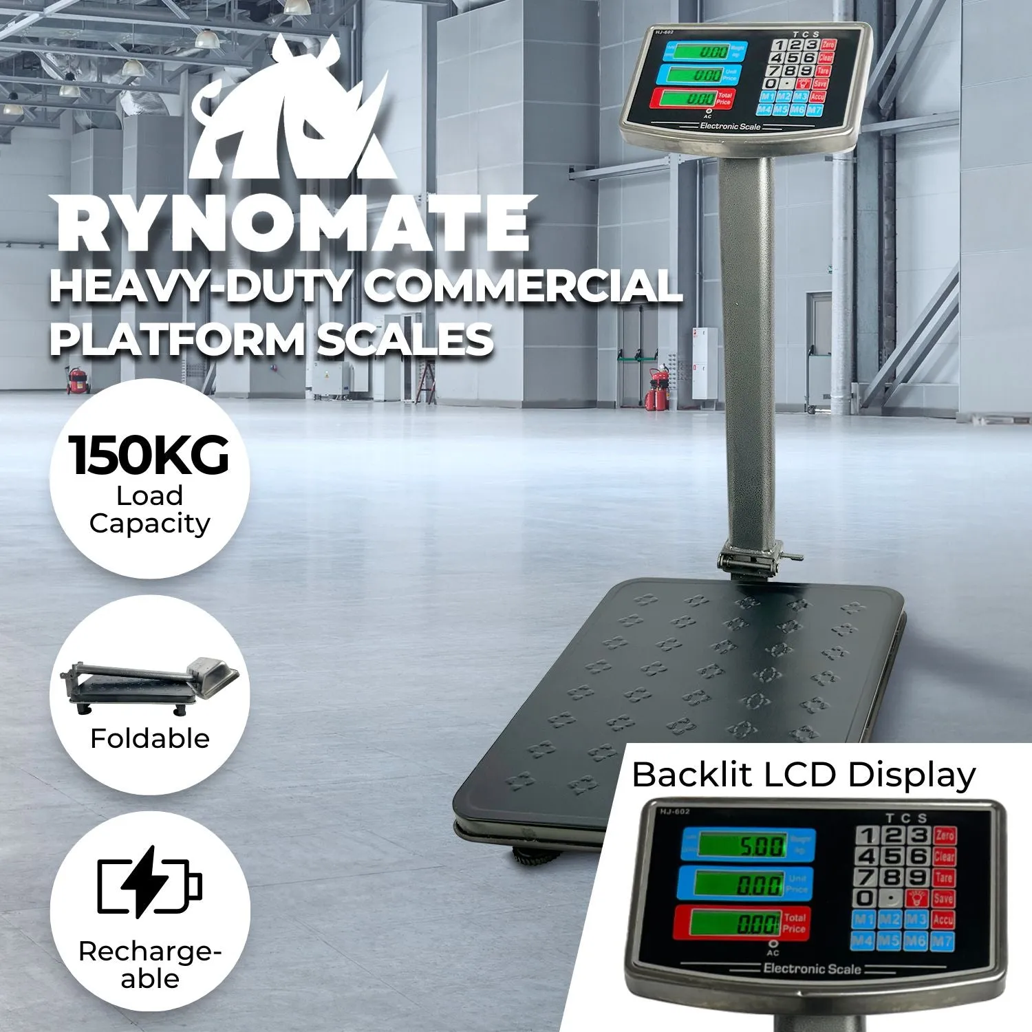 150KG High-Speed Digital Platform Scales - RYNOMATE