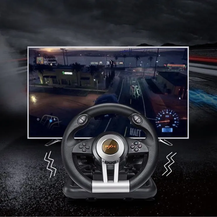 180° Universal Gaming Race Steering Wheel with Shifter & Pedals for PS3 / 4 / PC / Xbox One / Switch