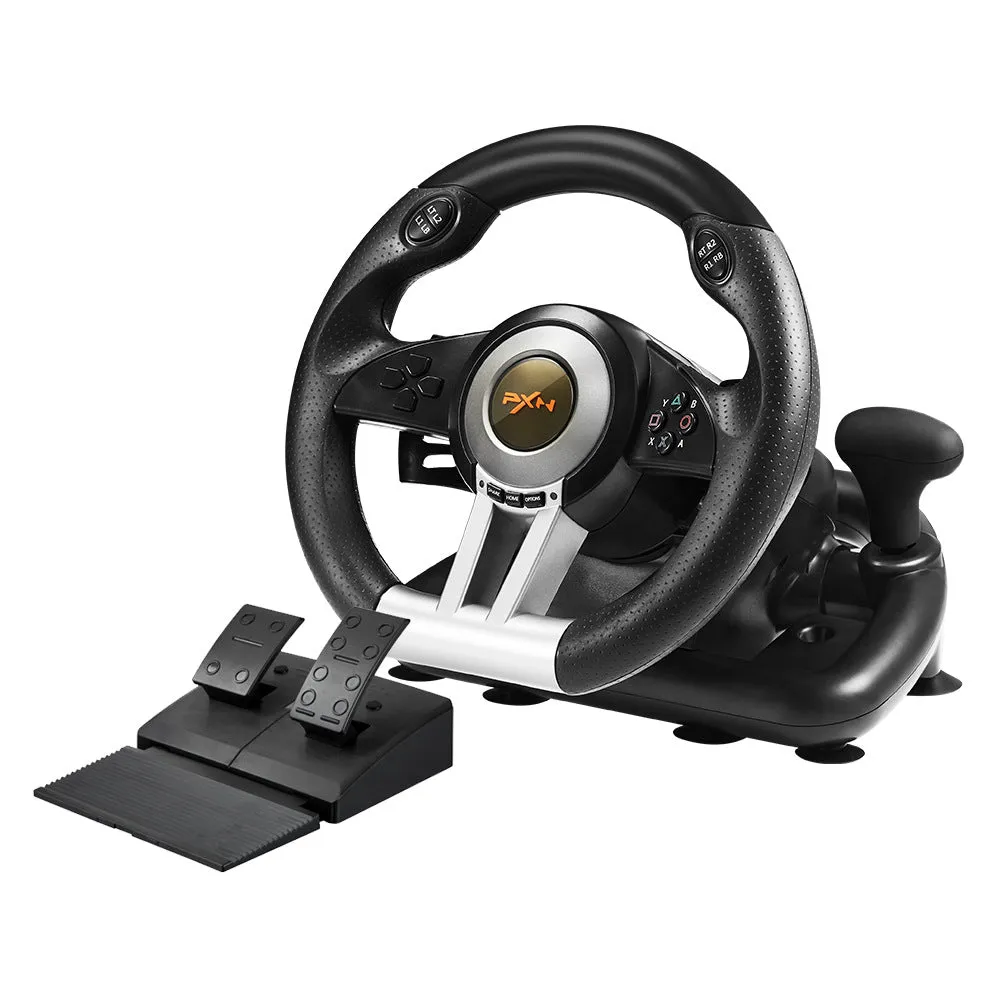 180° Universal Gaming Race Steering Wheel with Shifter & Pedals for PS3 / 4 / PC / Xbox One / Switch