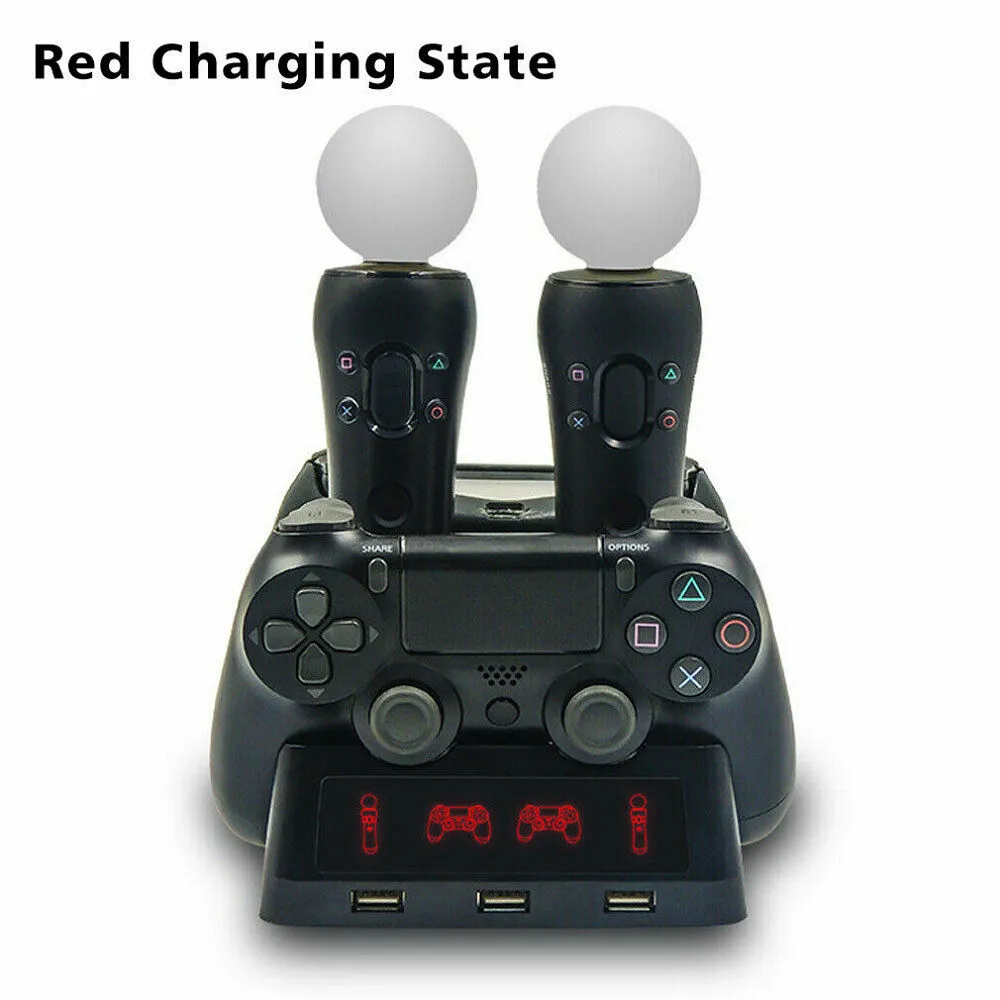 4-in-1 Charger Charging Dock Holder Mount Station For PS4/PS/VR Move Controller