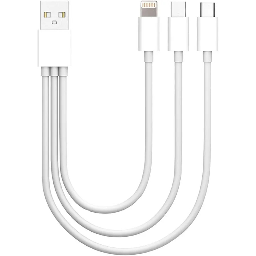 4XEM USB To Lightning Micro USB and USB Type C Cable For iPhone/iPod/iPad/Galaxy 4XUSBMUSB8PINUSBC