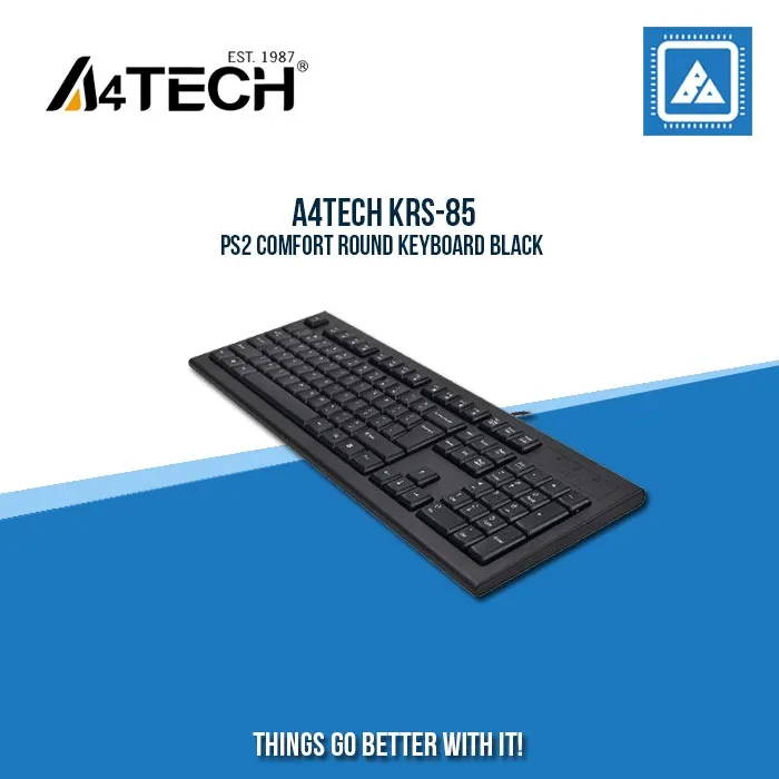 A4TECH KRS-85 PS2 COMFORT ROUND KEYBOARD BLACK