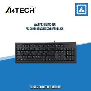 A4TECH KRS-85 PS2 COMFORT ROUND KEYBOARD BLACK