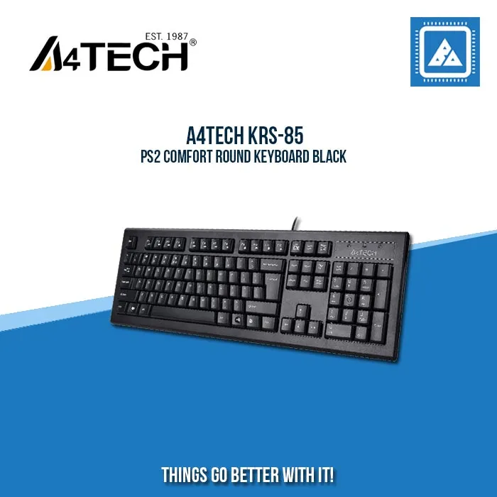 A4TECH KRS-85 PS2 COMFORT ROUND KEYBOARD BLACK