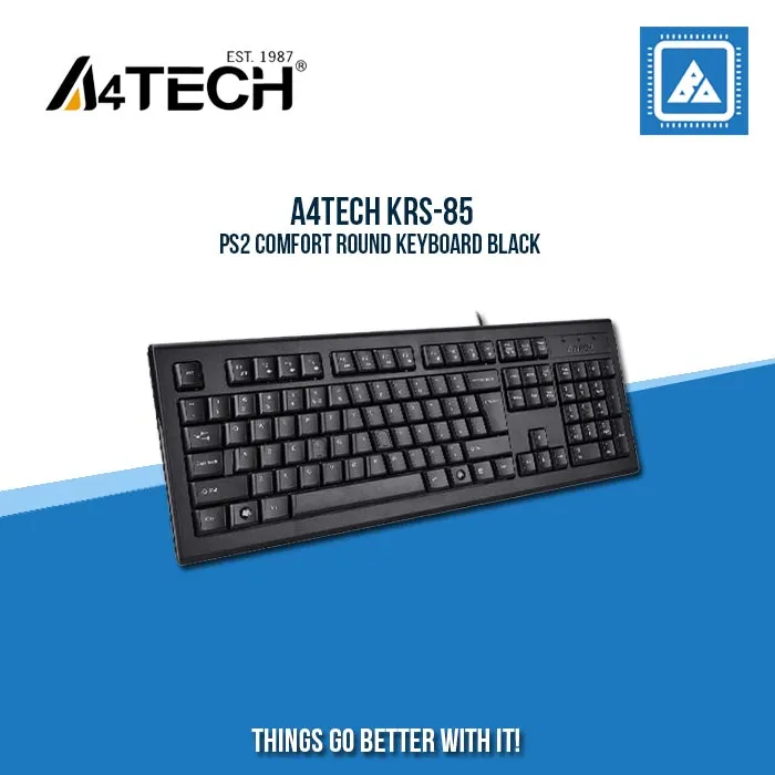 A4TECH KRS-85 PS2 COMFORT ROUND KEYBOARD BLACK