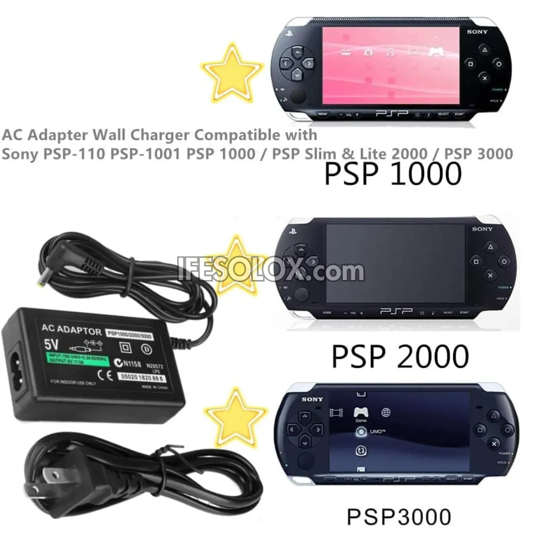 AC Adapter Power Charger and PSP Battery for Sony PSP 2000 and PSP 3000 - Brand New