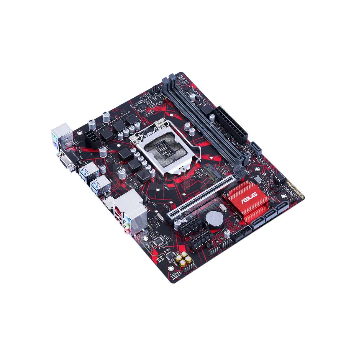 ASUS EX-B365M-V5   Intel B365 LGA 1151 mATX motherboard feature with luminous anti-moisture coating, SafeSlot Core , USBGuard, LANGuard, DDR4 2666MHz, HDMI, D-Sub, SATA 6Gbps and USB 3.2 Gen 1, and 8-pin power connector Motherboard