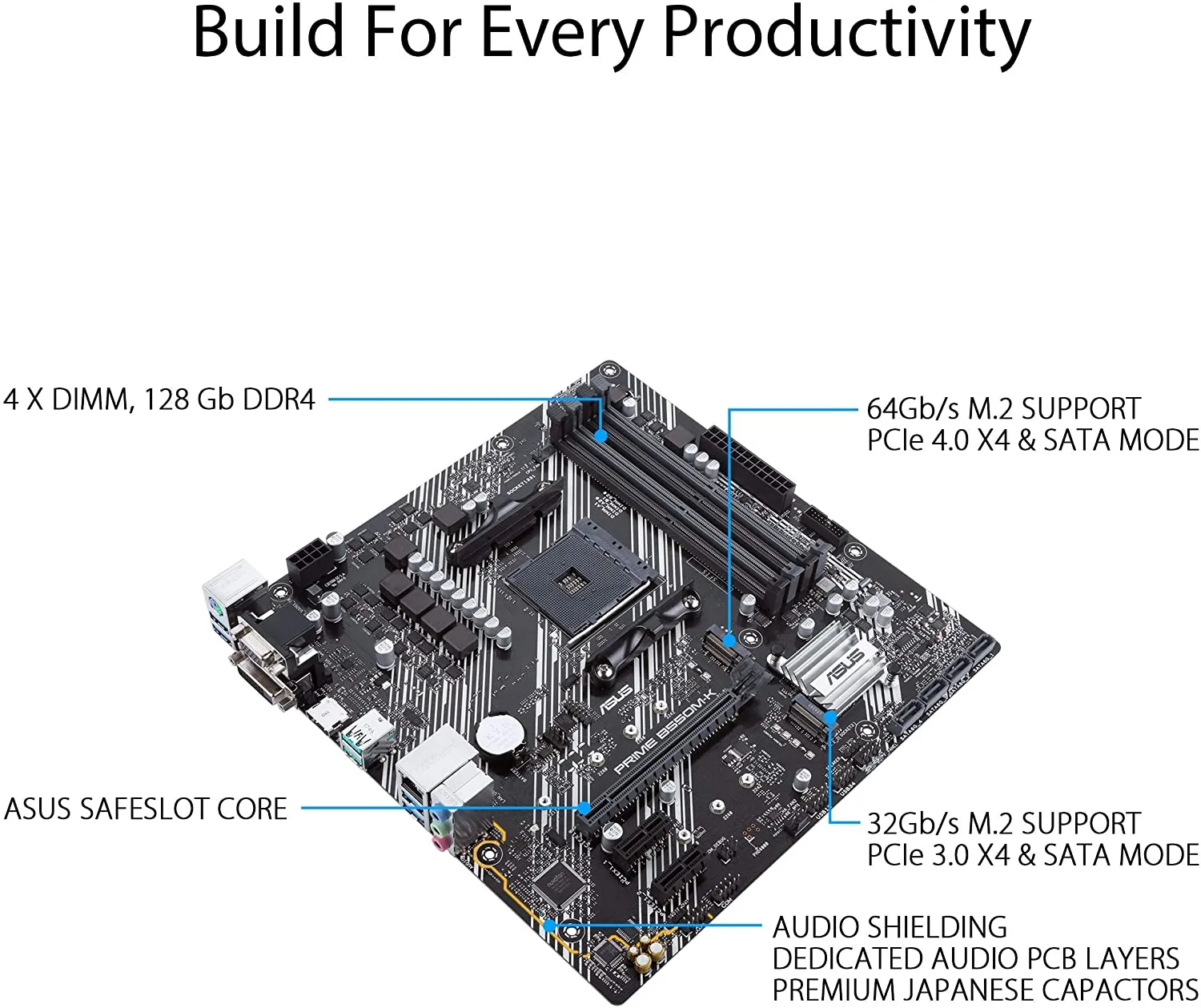 Asus Prime B550M-K AMD Motherboard, AMD B550, AM4, Micro ATX, DDR4, HDMI, PCIe4