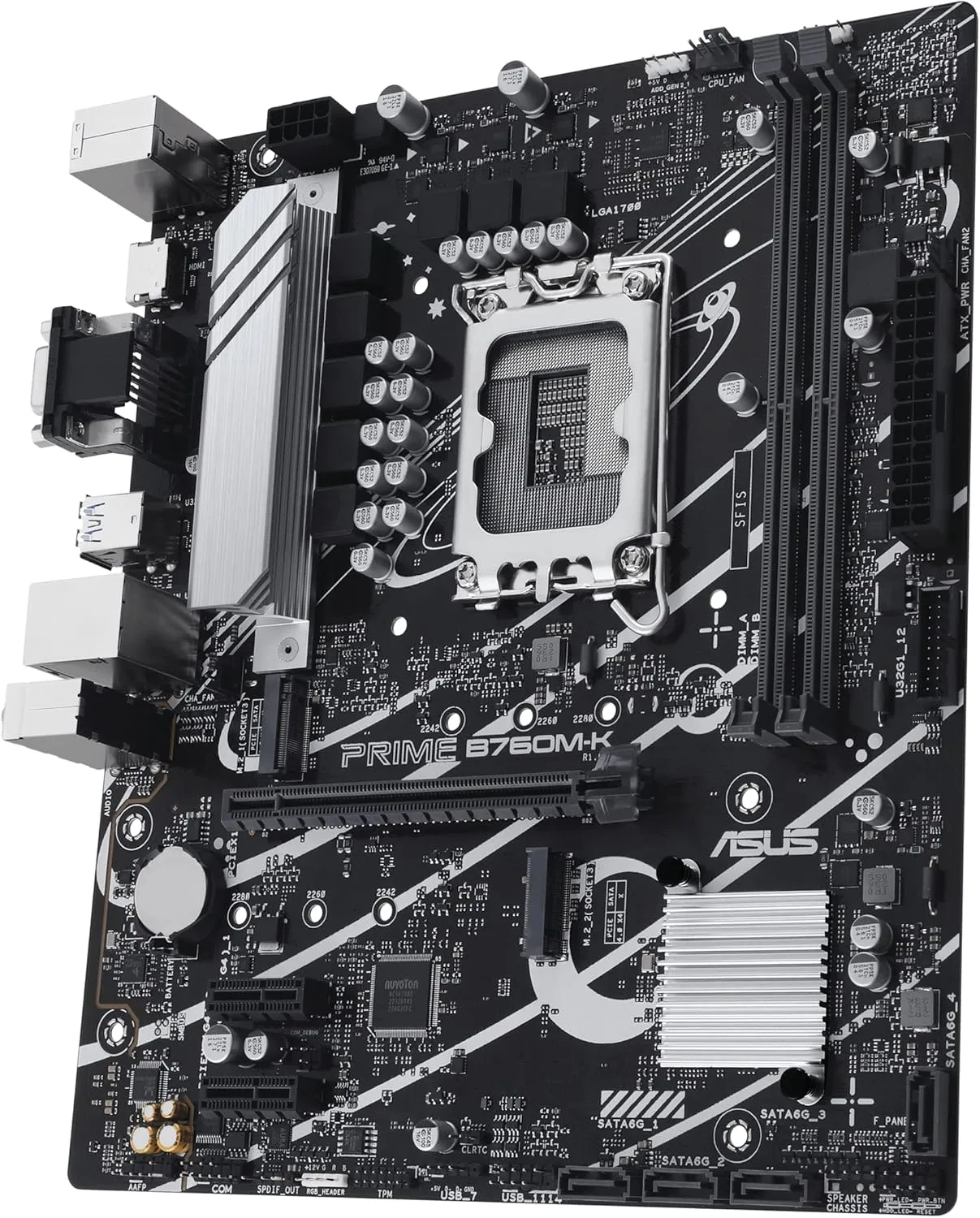 Asus Prime B760M-K Gaming Motherboard, Intel B760, 1700, Micro ATX, DDR5, 2.5G LAN, PCIe4, M.2