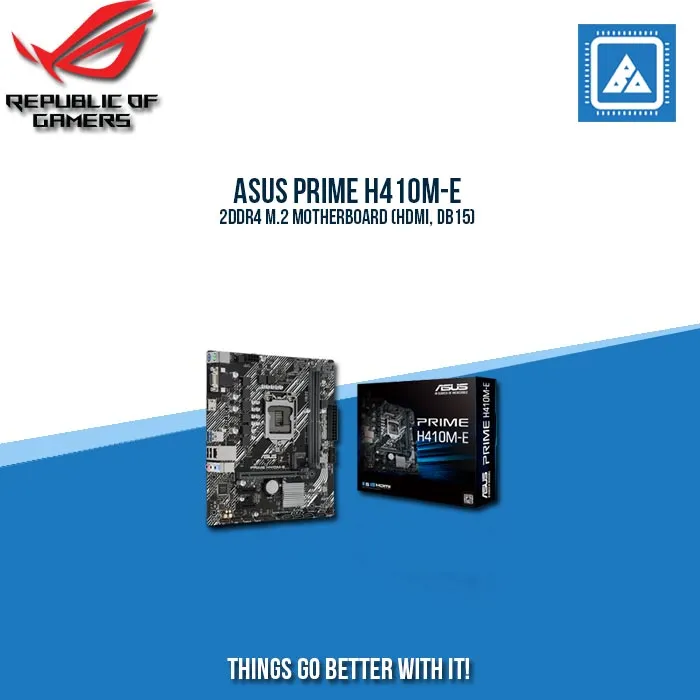 ASUS PRIME H410M-E 2DDR4 M.2 MOTHERBOARD (HDMI, DB15)