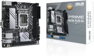 Asus Prime H610I Plus D4 CSM Mini ITX Motherboard Corporate Stable Model, Intel H610, 1700, Mini ITX, 2 DDR4, VGA, HDMI, DP, 1x M.2