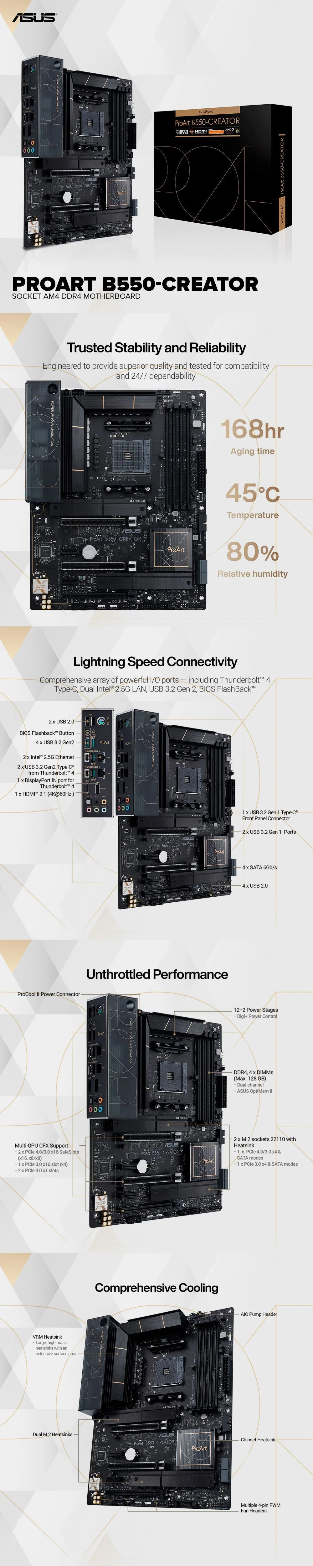 ASUS ProArt B550-Creator Socket AM4 DDR4 motherboard