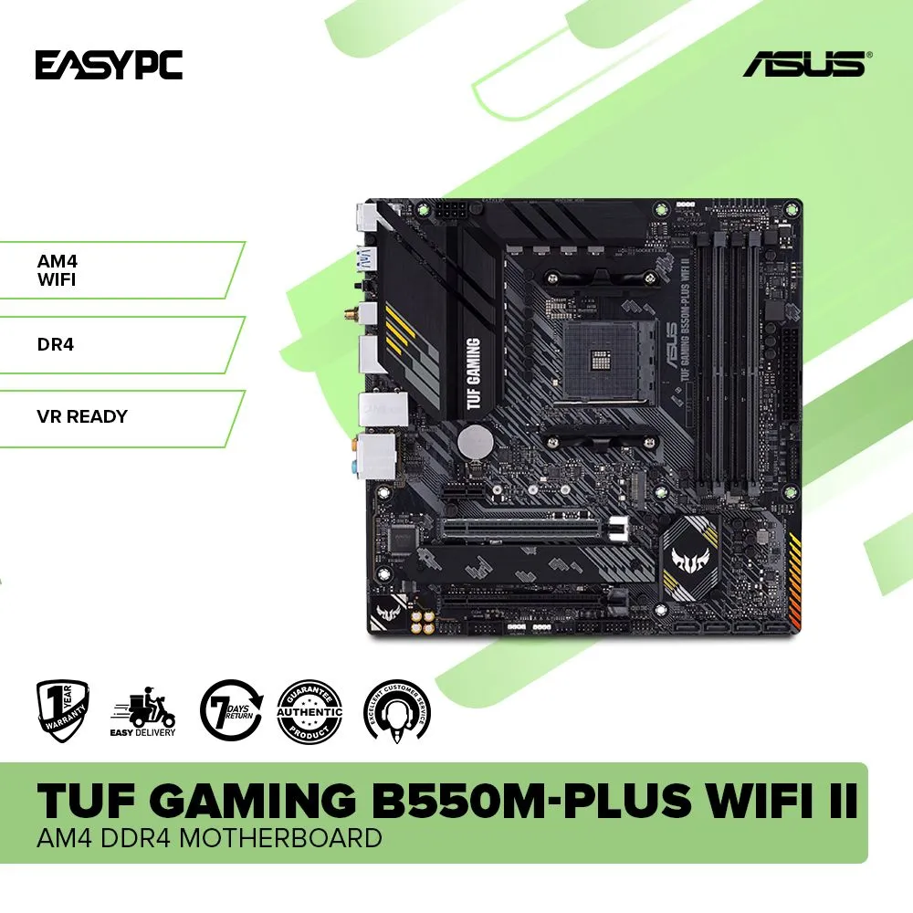 Asus TUF Gaming B550M-PLUS WIFI II AM4 DDR4 Durable, Stable and Reliable Gaming Motherboard