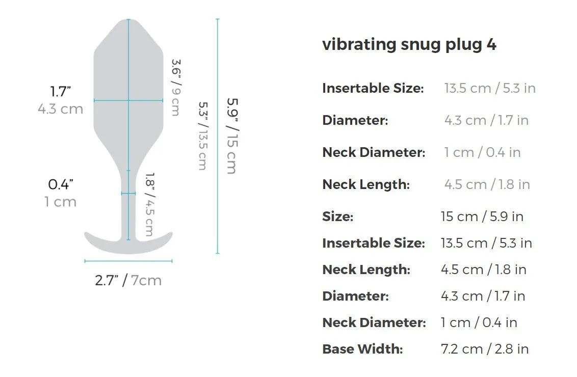 b-Vibe Vibrating Snug Plug Weighted Silicone Butt Plug