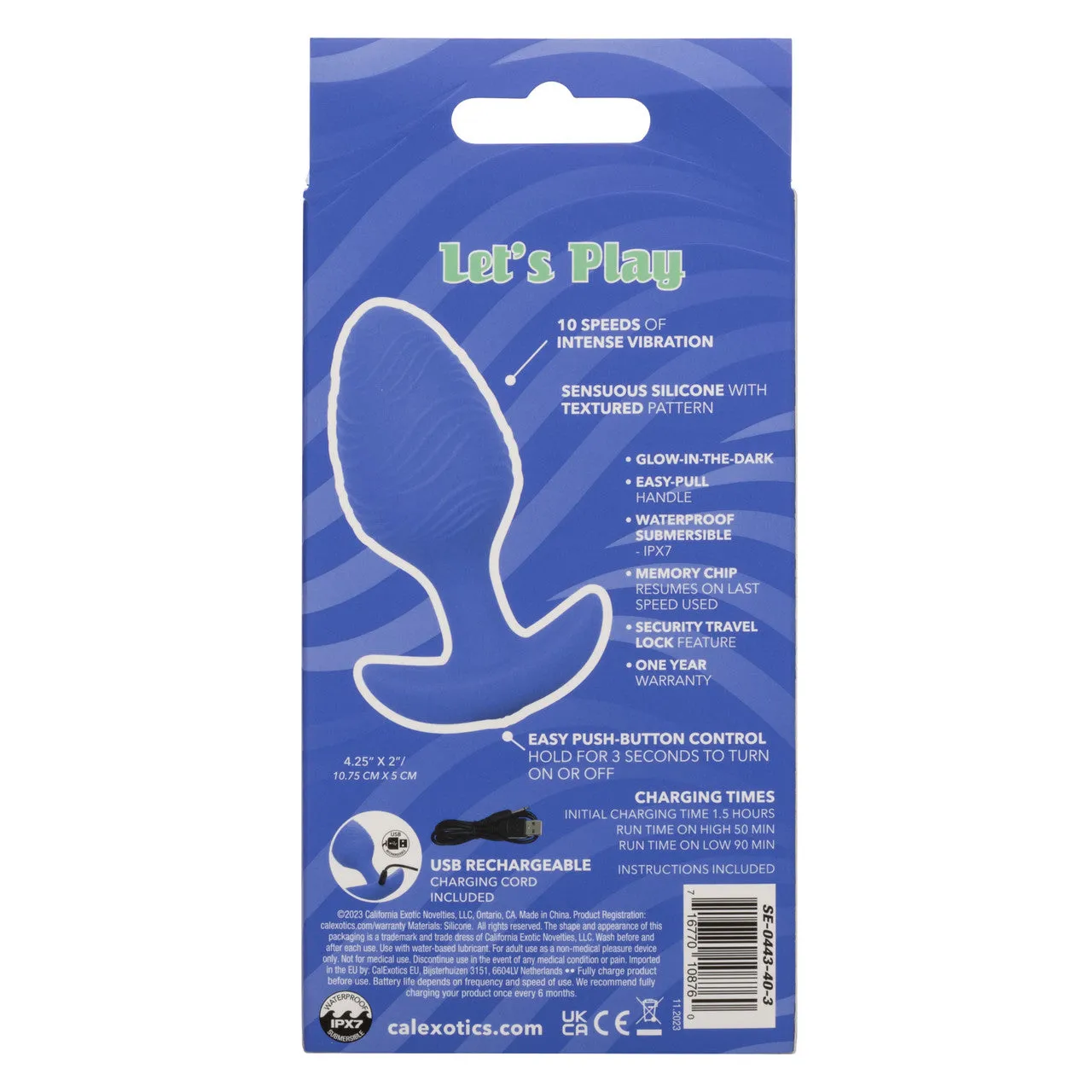 Cheeky Vibrating Glow-In-The-Dark Large Butt Plug