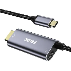 CHOETECH USB Type C To HDMI Cable 60W Power Delivery Charging Port Adapter 6ft