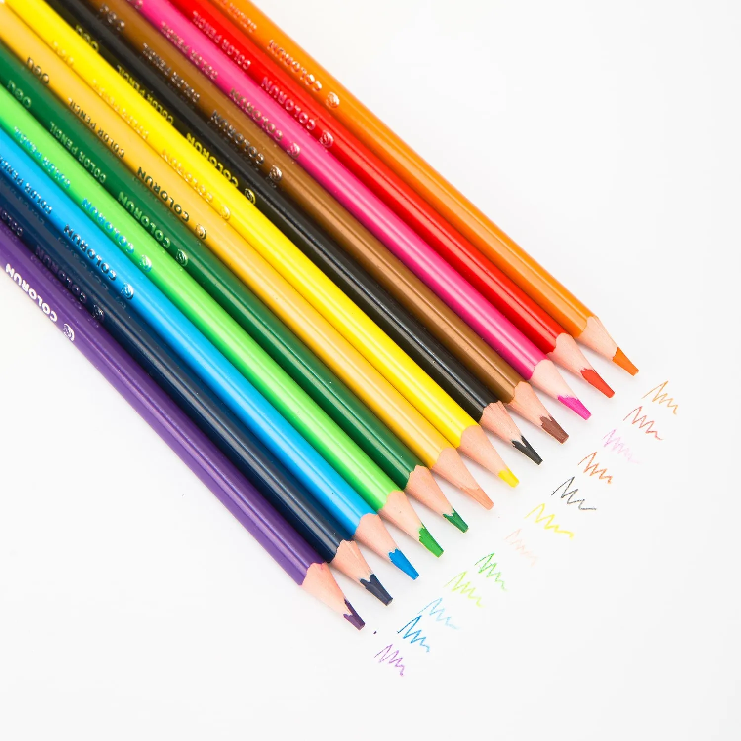 Deli Plastic Colored Pencil Triangle Bright 12C