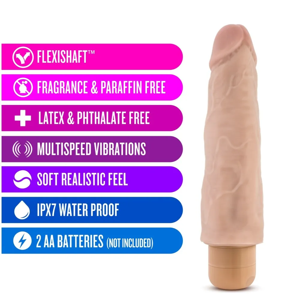 Dr. Skin By Blush® | Cock Vibe 14 Realistic Beige 8-Inch Long Vibrating Dildo