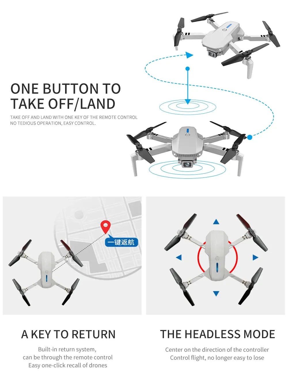 E88 Professional Wide Angle RC Drone