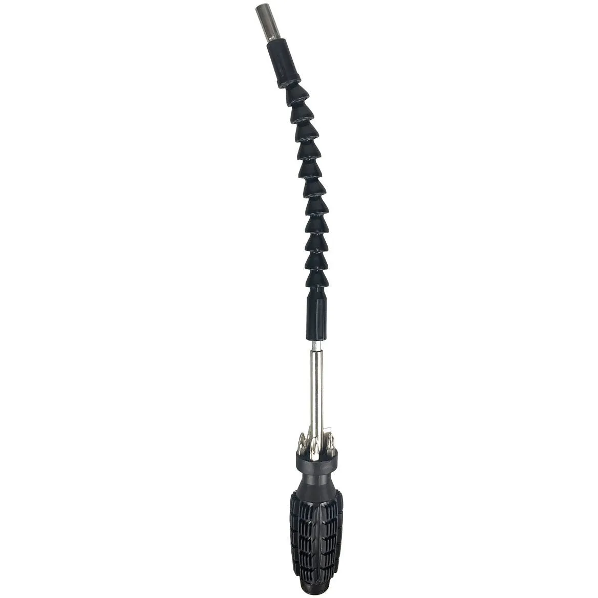 Flexible Neck Screwdriver, 5 Bits in Handle  - PS-92512