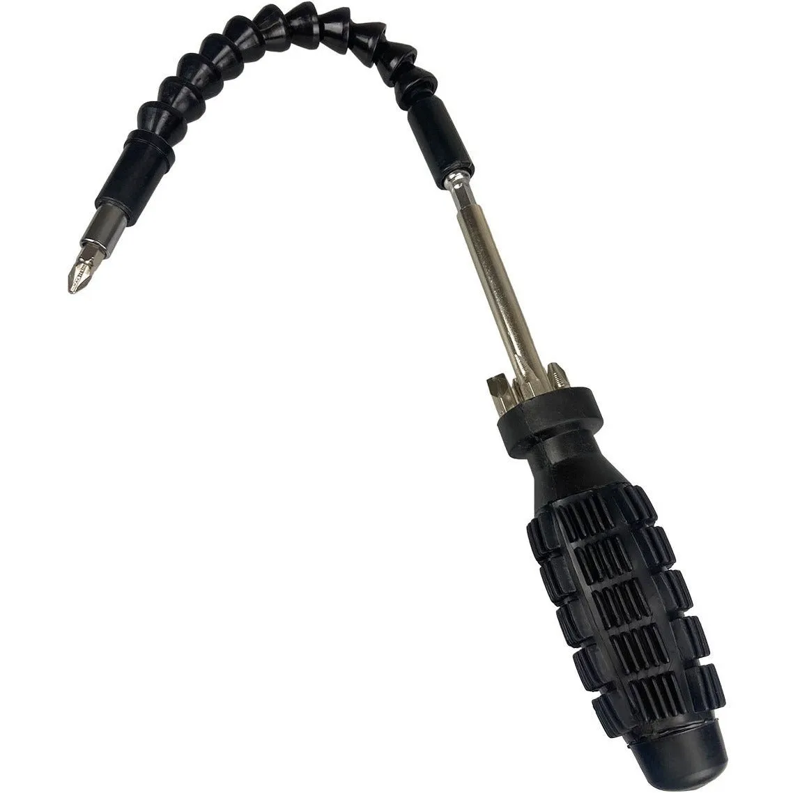 Flexible Neck Screwdriver, 5 Bits in Handle  - PS-92512