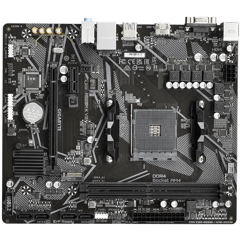 Gigabyte A520M K V2 Micro ATX AM4 Motherboard