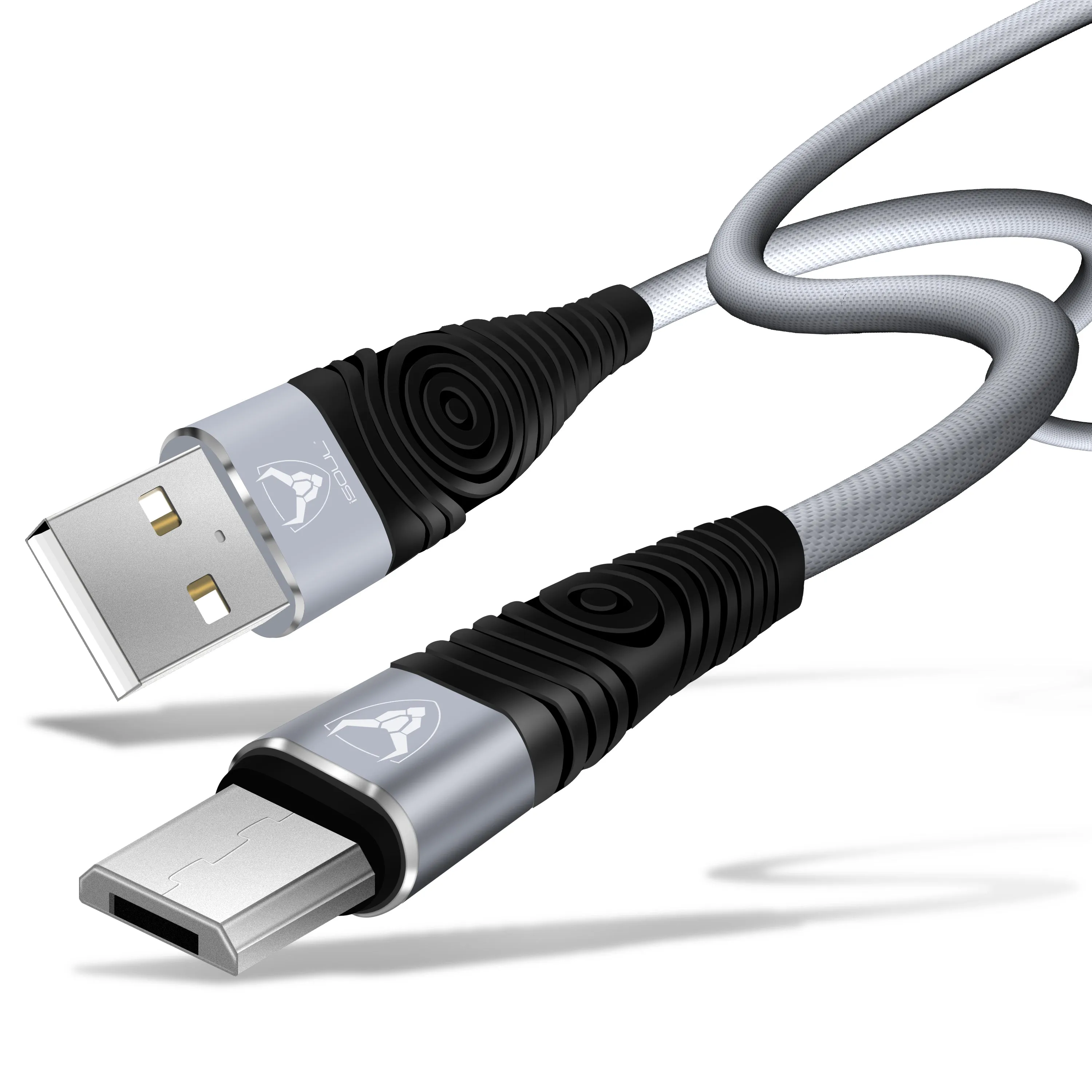 Heavy Duty Nylon Braided Micro USB Cable for Data Sync and Fast Charging