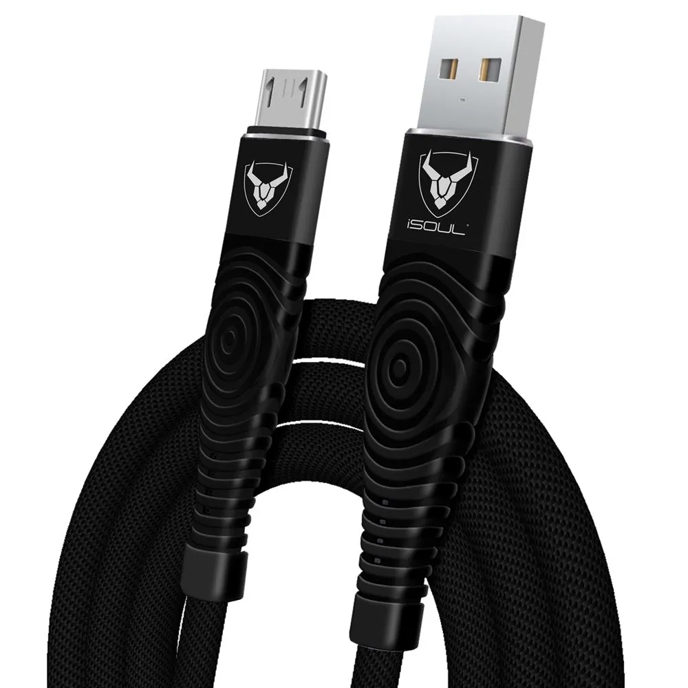 Heavy Duty Nylon Braided Micro USB Cable for Data Sync and Fast Charging