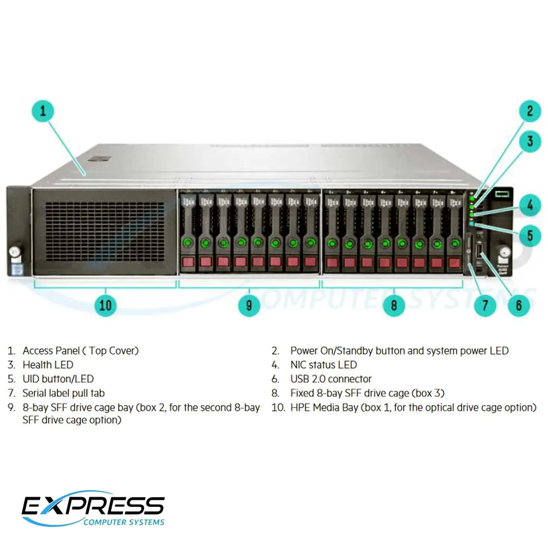 HPE ProLiant DL180 Gen9 E5-2609v4 8GB-R H240 8SFF 550W PS Base Server | 833973-B21