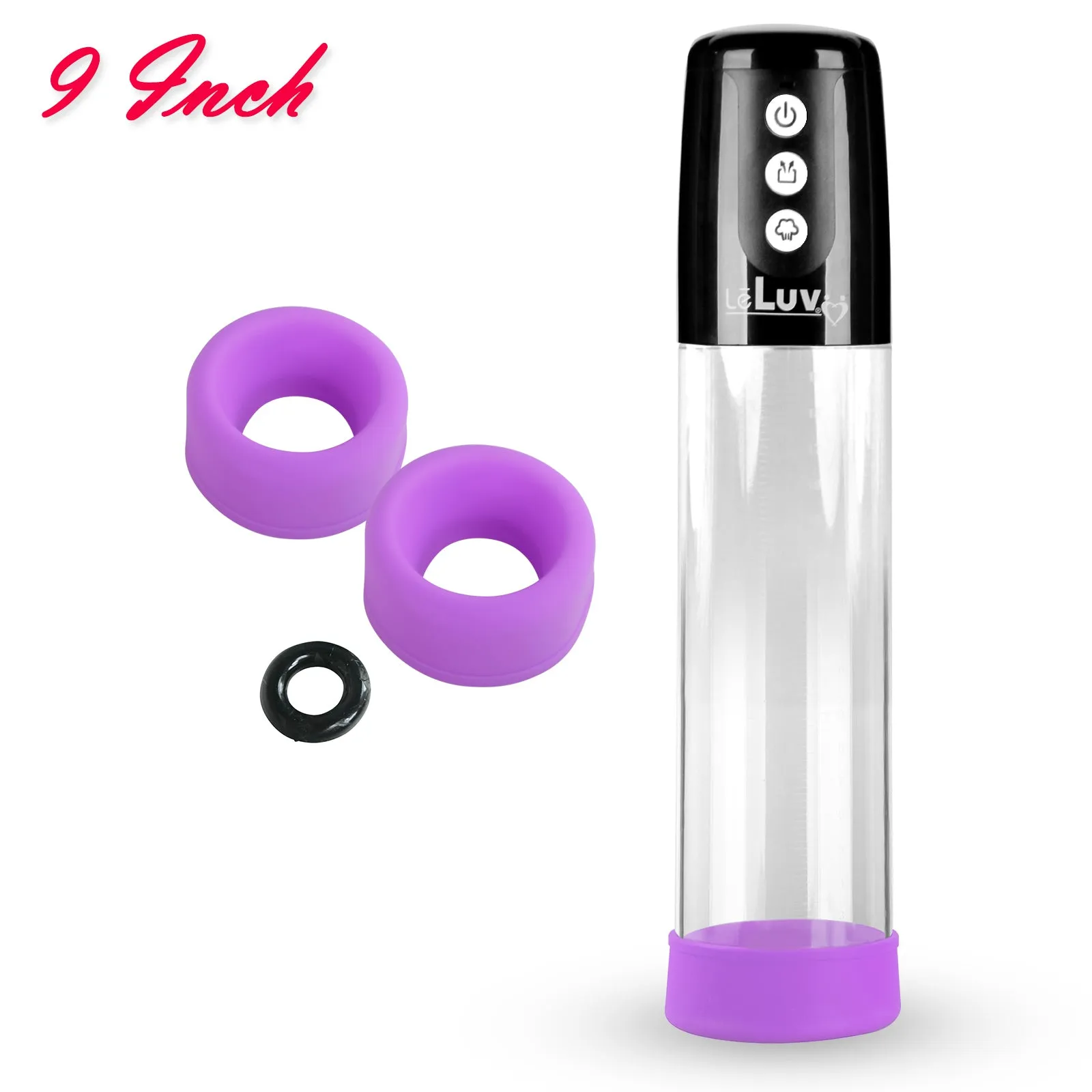 iPump 3-Speed Battery-Powered Penis Pump with Donut Cock Ring & 3 Premium Sleeves