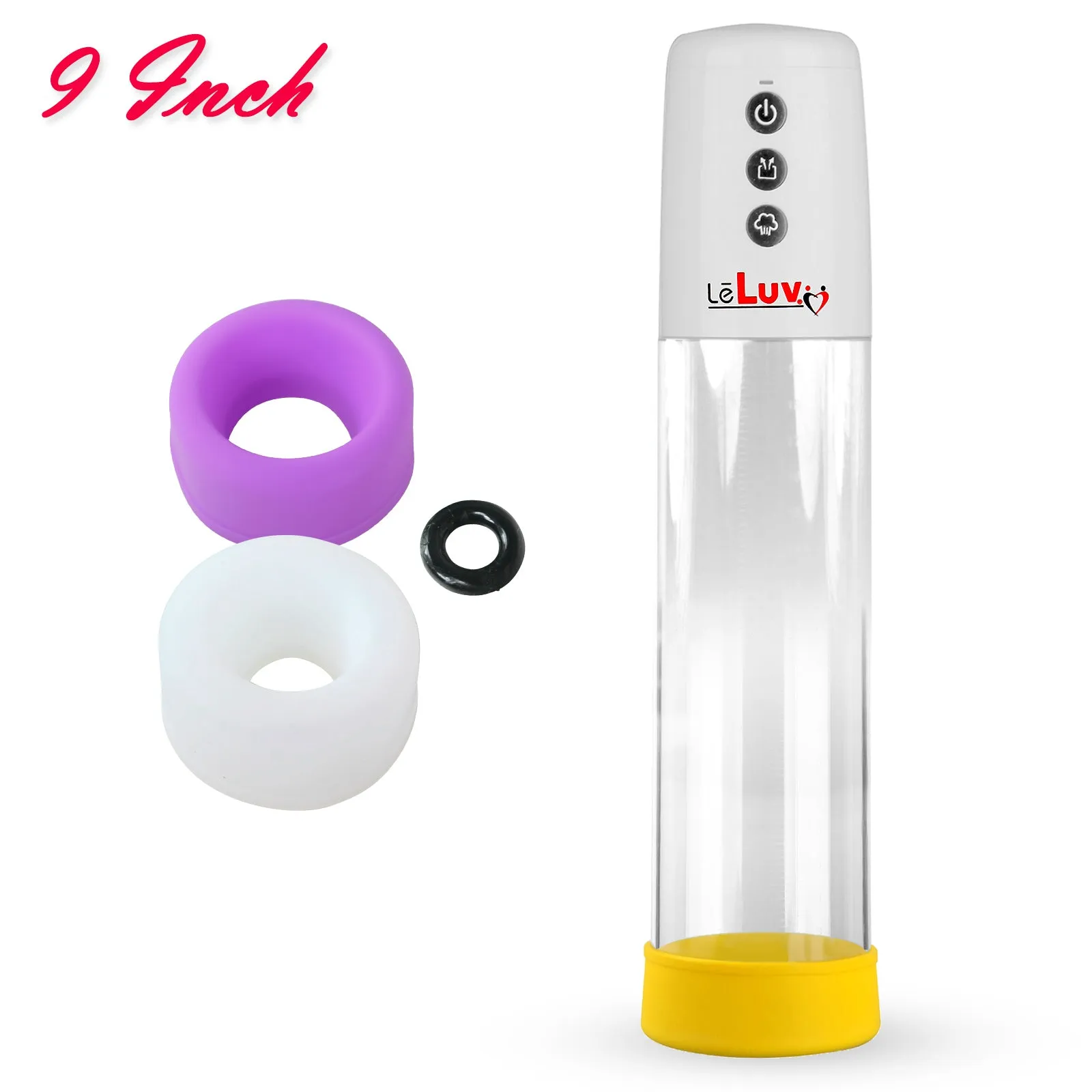 iPump 3-Speed Battery-Powered Penis Pump with Donut Cock Ring & 3 Premium Sleeves