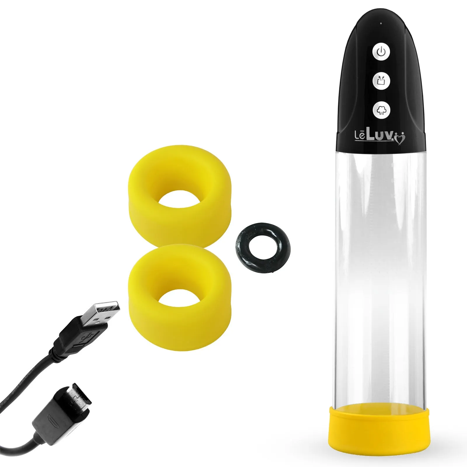 iPump 3-Speed Rechargeable Penis Pump with Donut Cock Ring & 3 Premium Sleeves