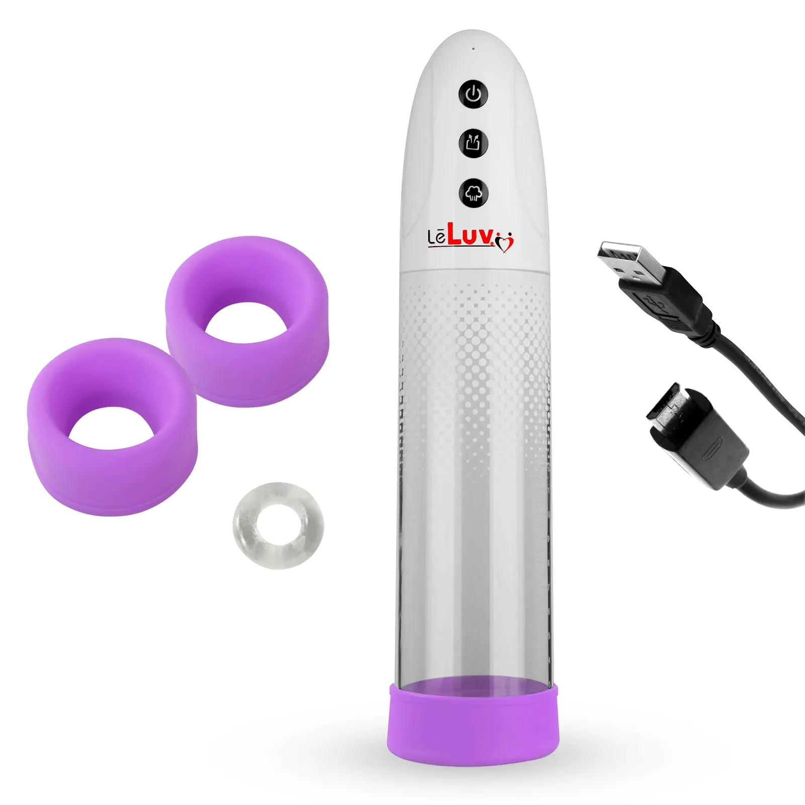 iPump 3-Speed Rechargeable Penis Pump with Donut Cock Ring & 3 Premium Sleeves