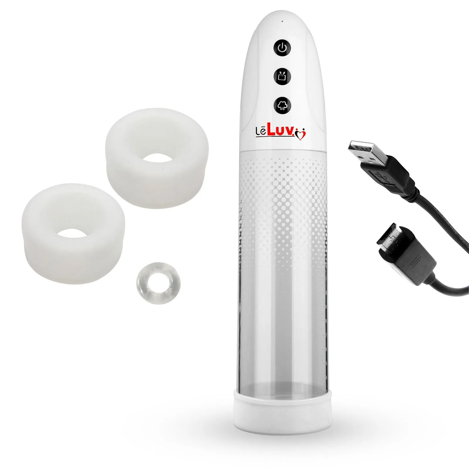 iPump 3-Speed Rechargeable Penis Pump with Donut Cock Ring & 3 Premium Sleeves