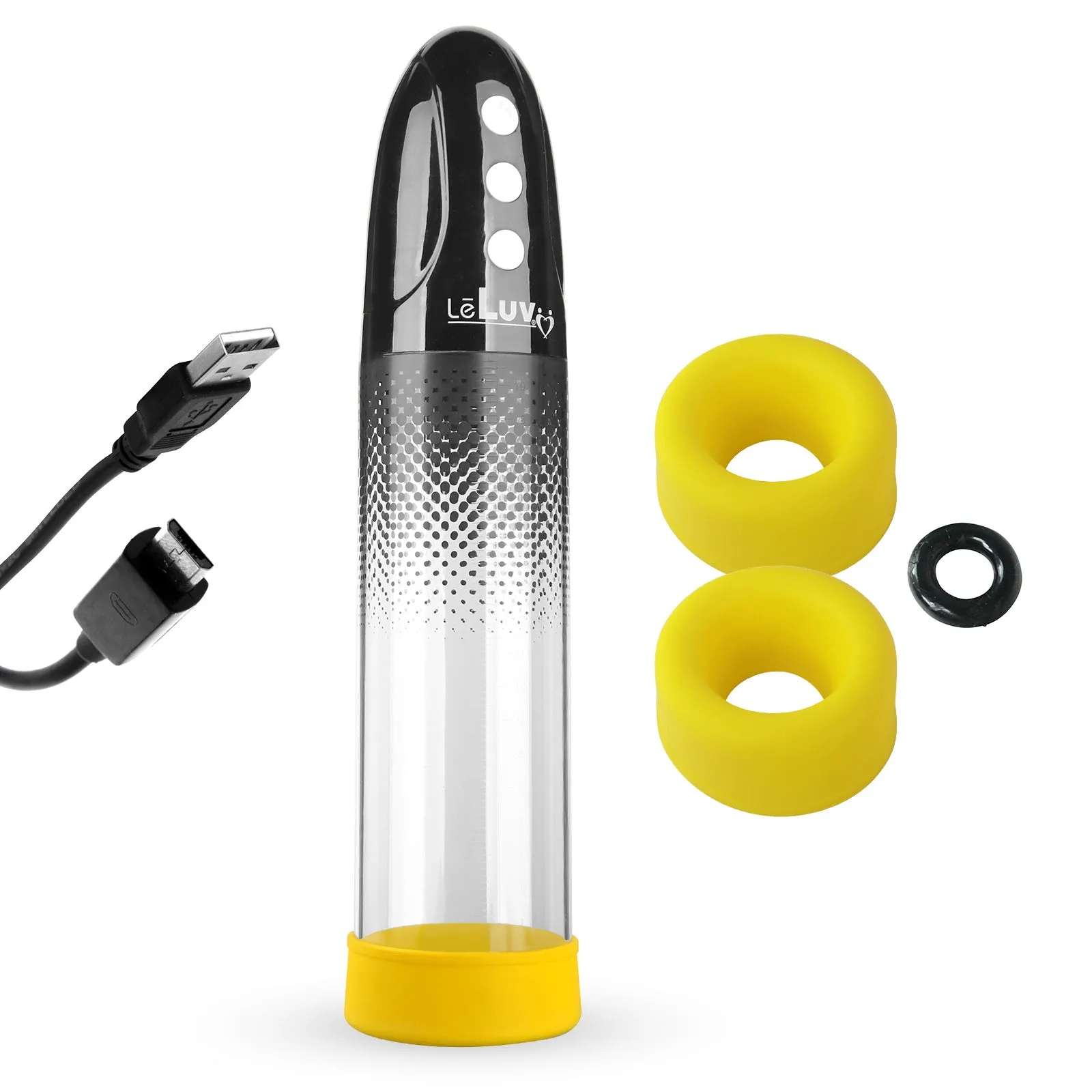 iPump 3-Speed Rechargeable Penis Pump with Donut Cock Ring & 3 Premium Sleeves