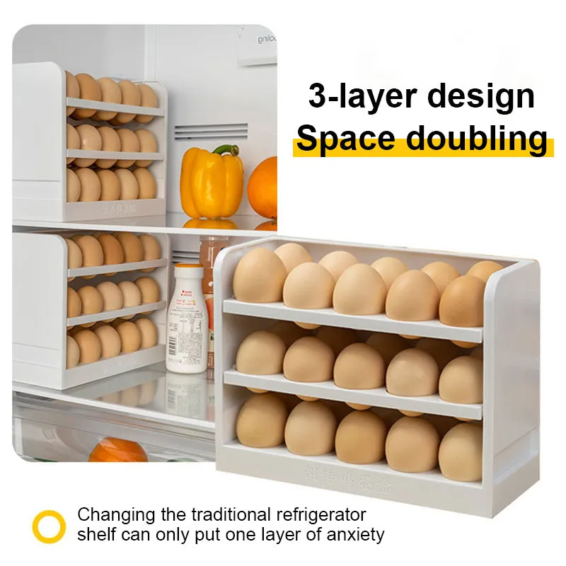 Kitchen Egg Holder Refrigerator Egg Stand Shelf Fresh Storage Box Eggs Display Rack Eggs Storage Container Fridge Organizer