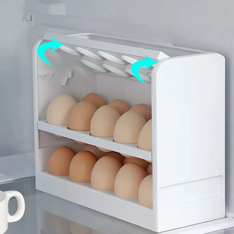 Kitchen Egg Holder Refrigerator Egg Stand Shelf Fresh Storage Box Eggs Display Rack Eggs Storage Container Fridge Organizer