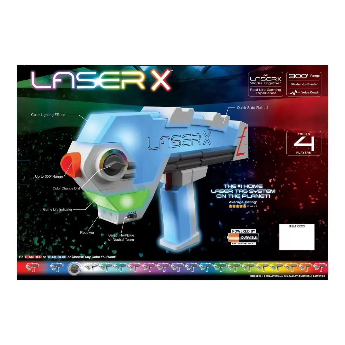 Laser X Blaster 4 Blaster Laser Toy Game (6  Years)