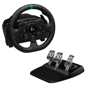 Logitech G923 Racing Wheel and Pedals for PS 5, PS4 and PC with TRUEFORCE up to 1000 Hz Force Feedback, Responsive Pedal, Dual Clutch Launch Control