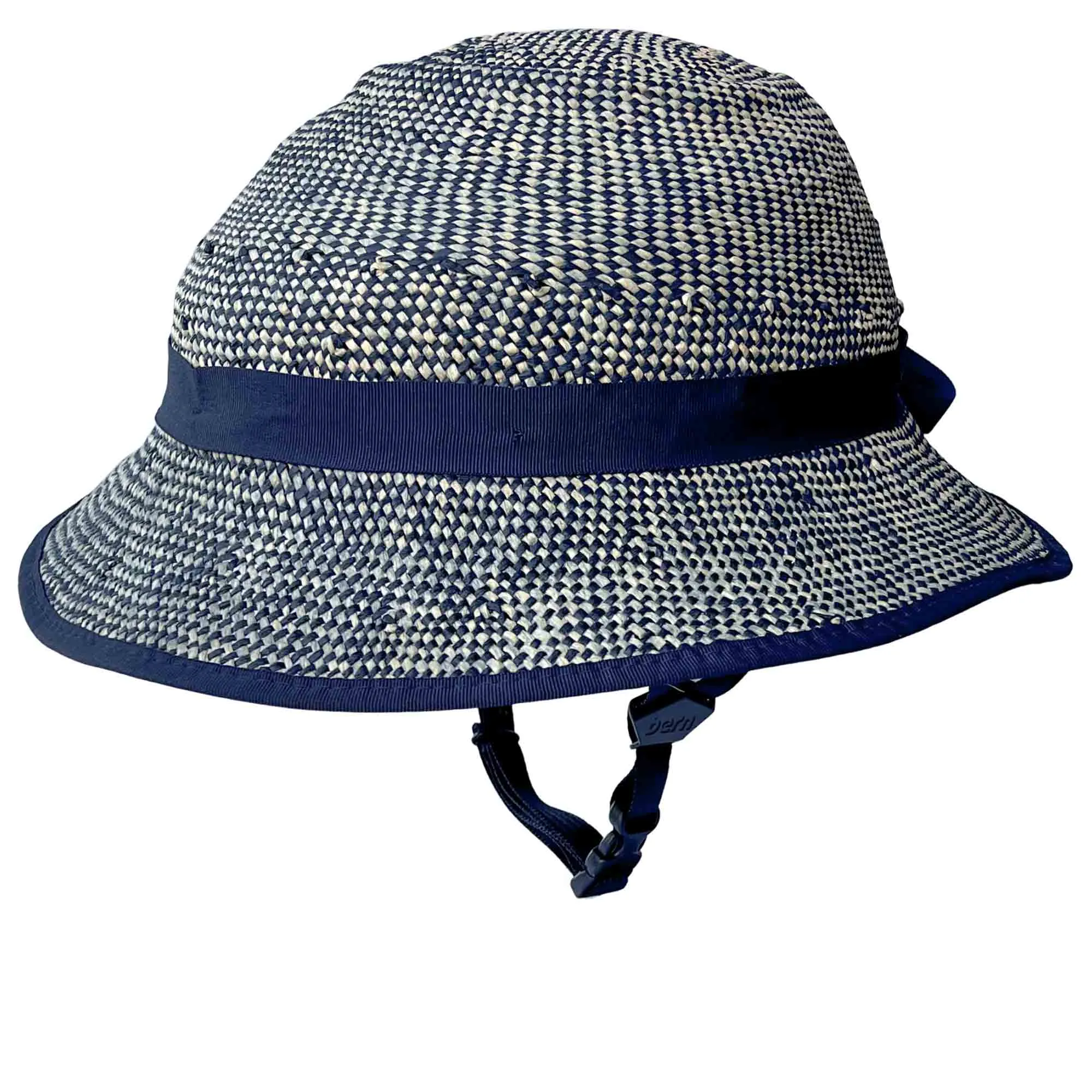 MIPS Helmet   Shibori Blue Straw Hat Bike Helmet Cover