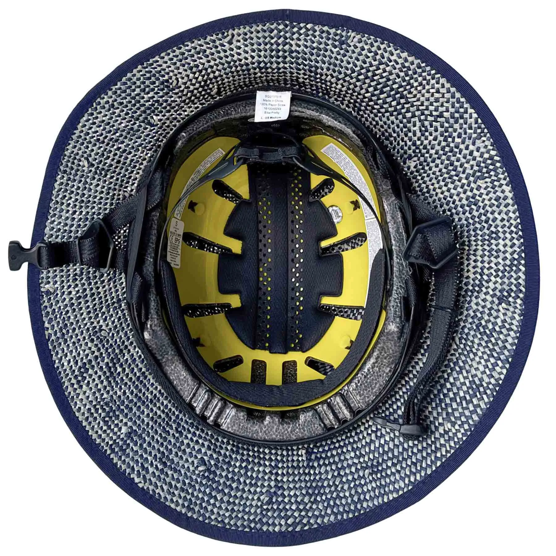 MIPS Helmet   Shibori Blue Straw Hat Bike Helmet Cover