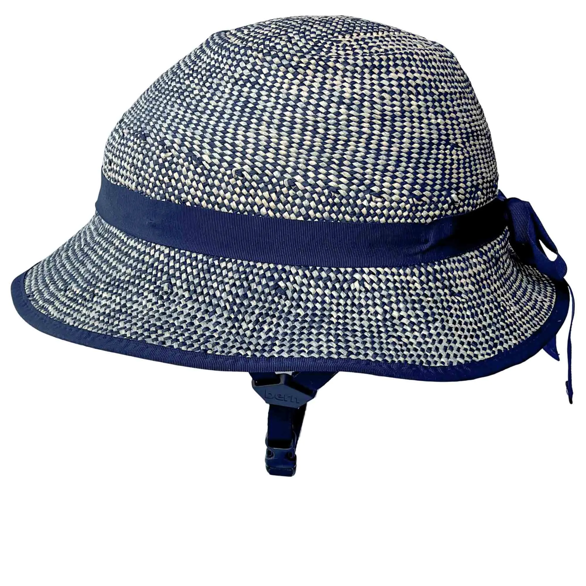 MIPS Helmet   Shibori Blue Straw Hat Bike Helmet Cover