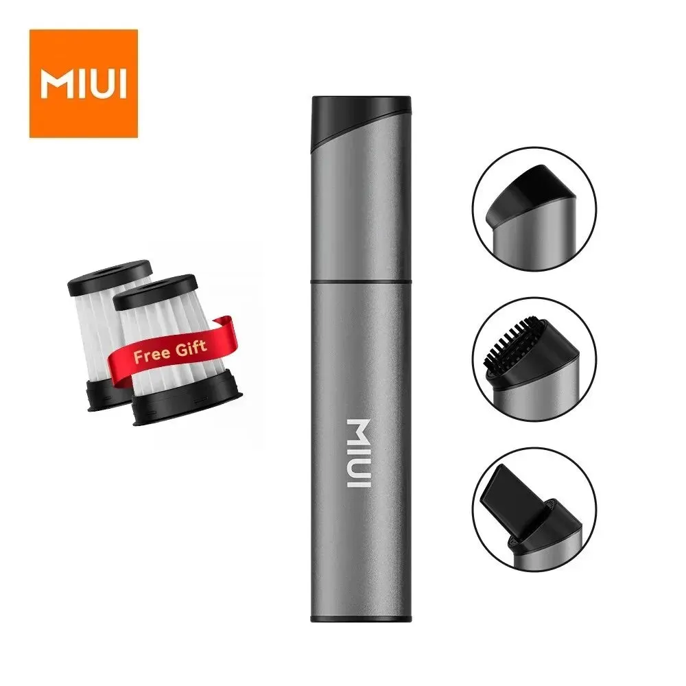 MIUI Mini Portable Vacuum Cleaner Cordless Handheld Vacuum with 3 Suction Heads Easy to Clean for Desktop Keyboard Car USB