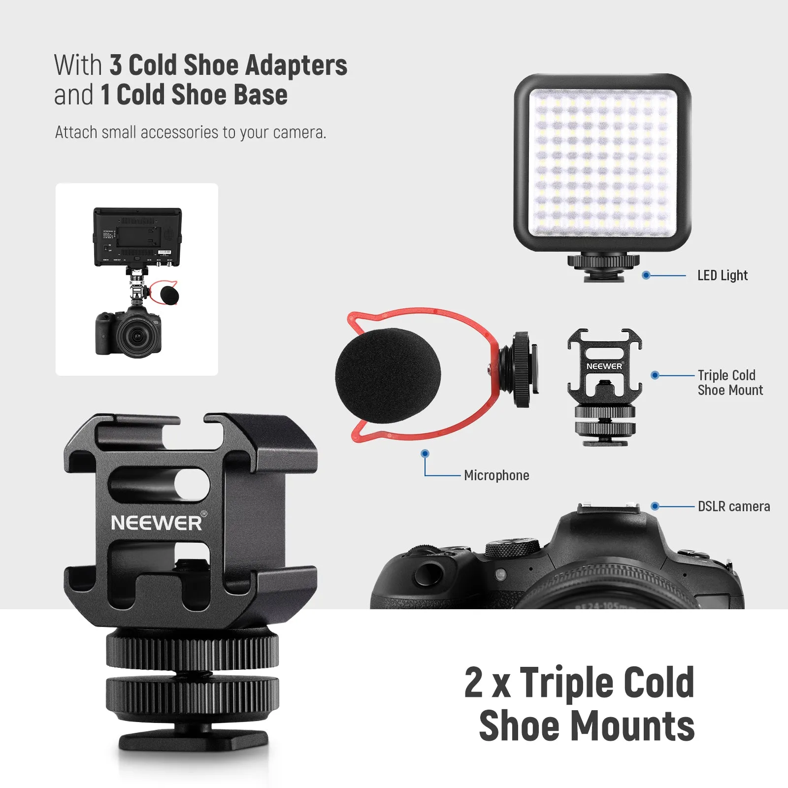 NEEWER 8 PCs Hot Shoe Mount Adapter Kit