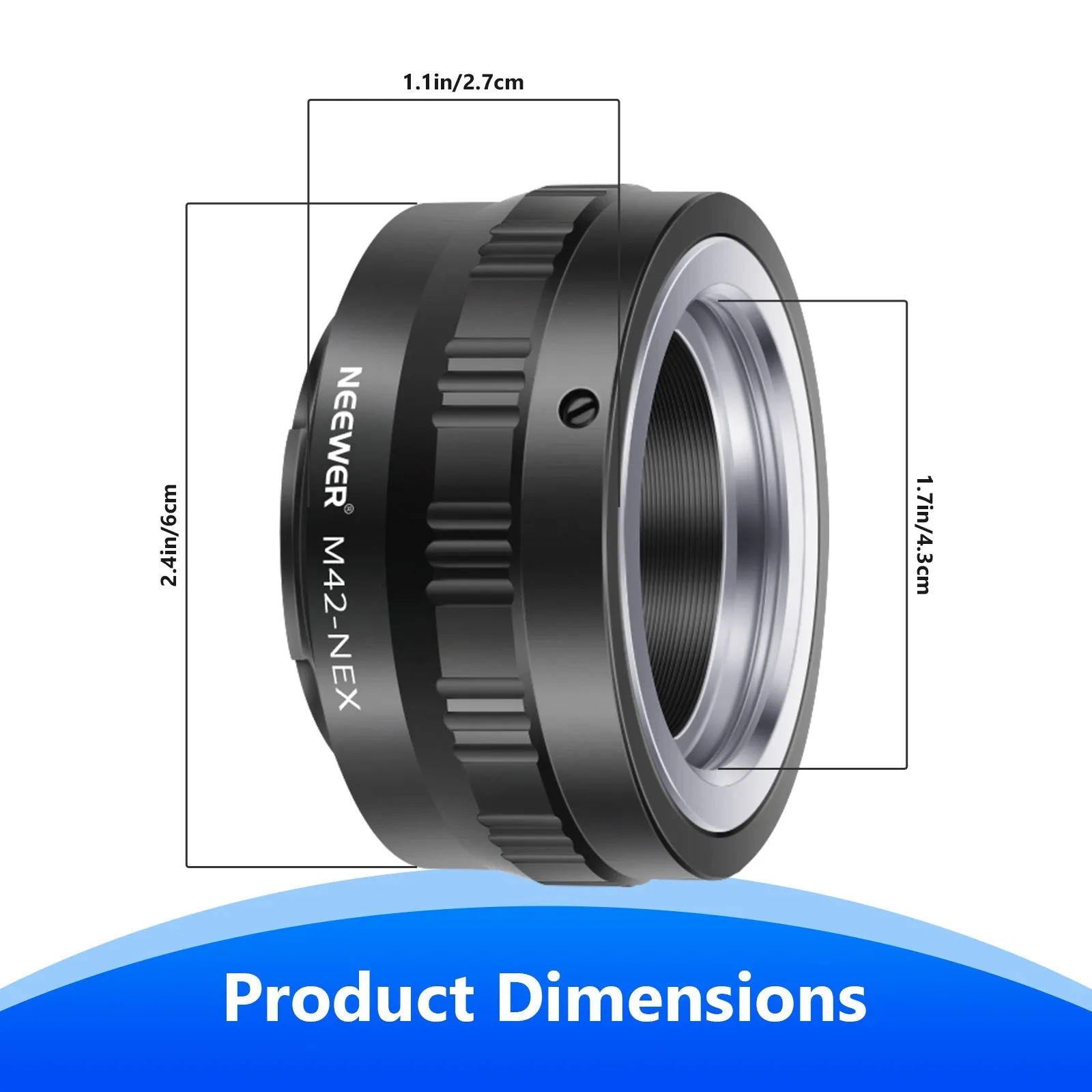 NEEWER Adjustable M42 Screw Lens to Sony NEX E-Mount Camera Mount Adapter