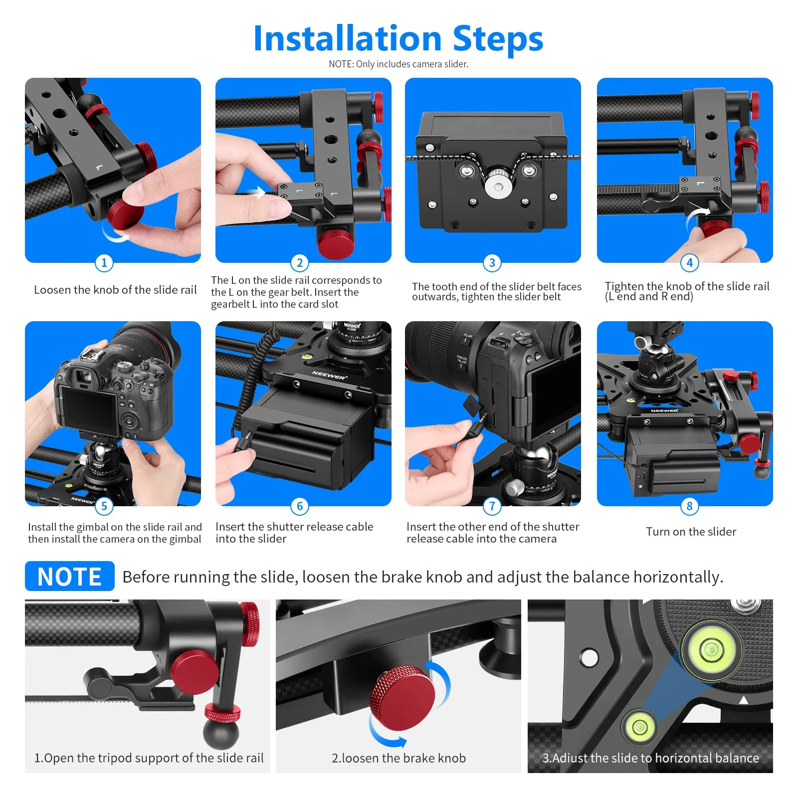 NEEWER ER1 Motorized Carbon Fiber Camera Slider