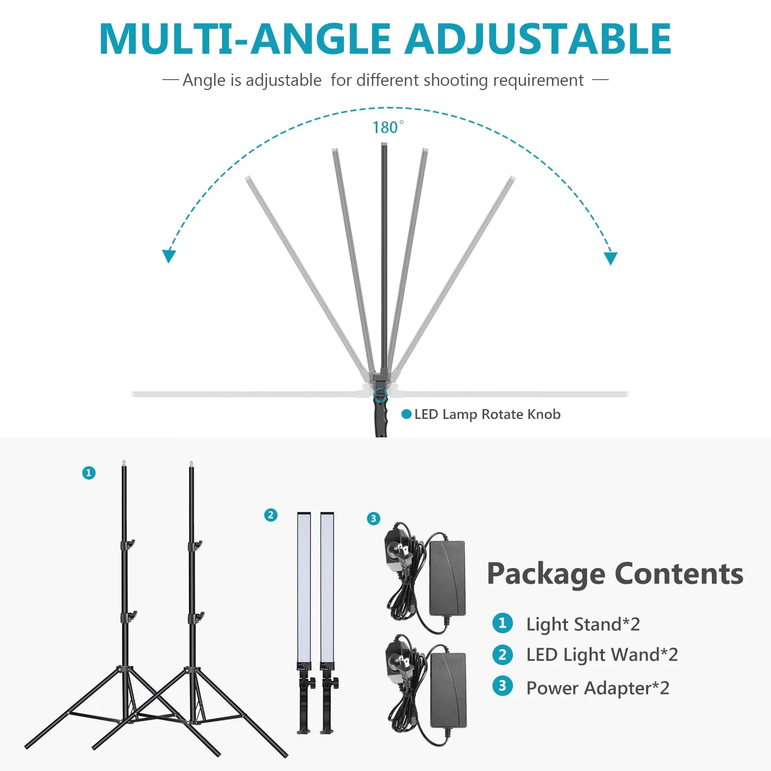 NEEWER LED Light Wand Studio LED Lighting Kit