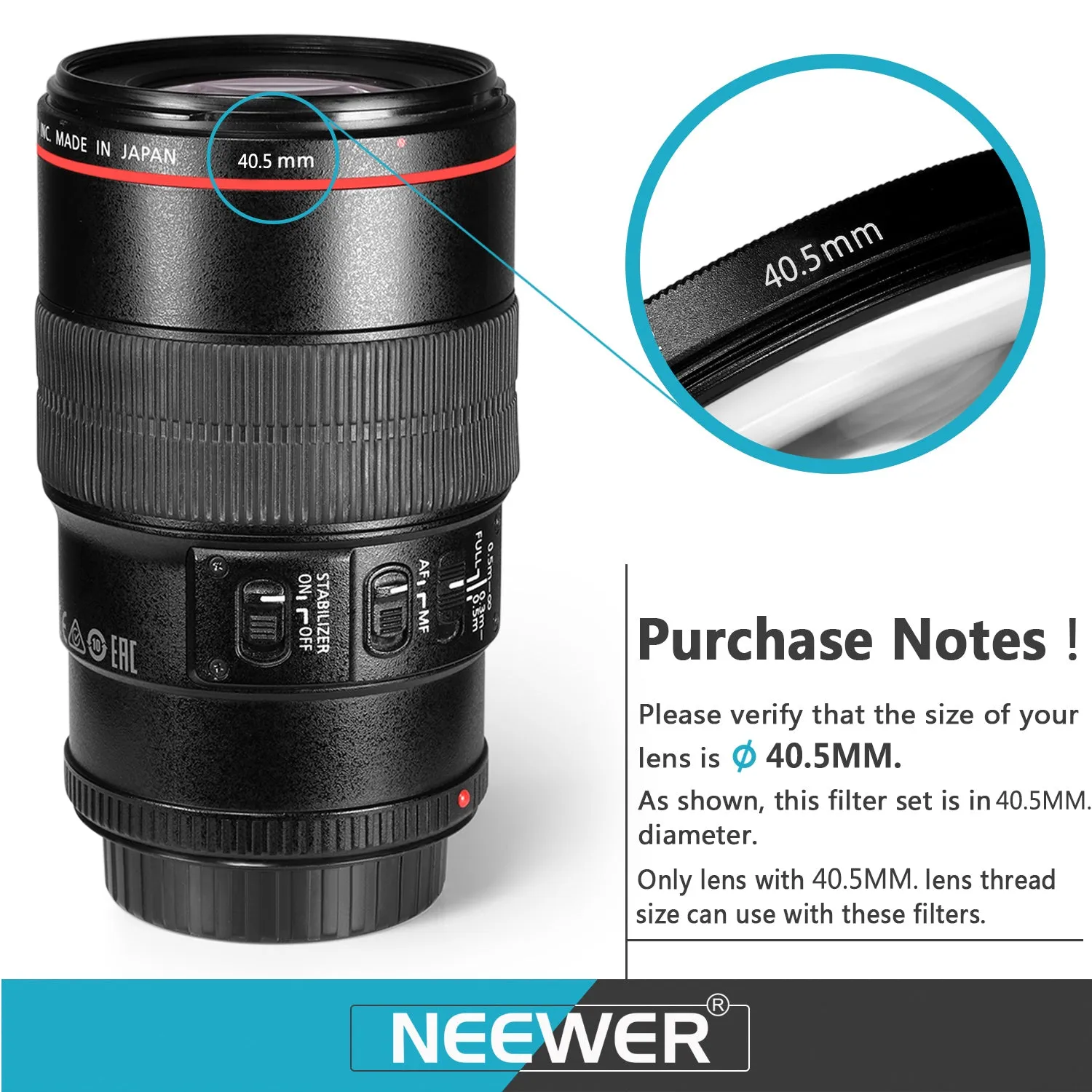 NEEWER Lens Filter Kit UV Filter CPL Filter ND4 Filter Filter