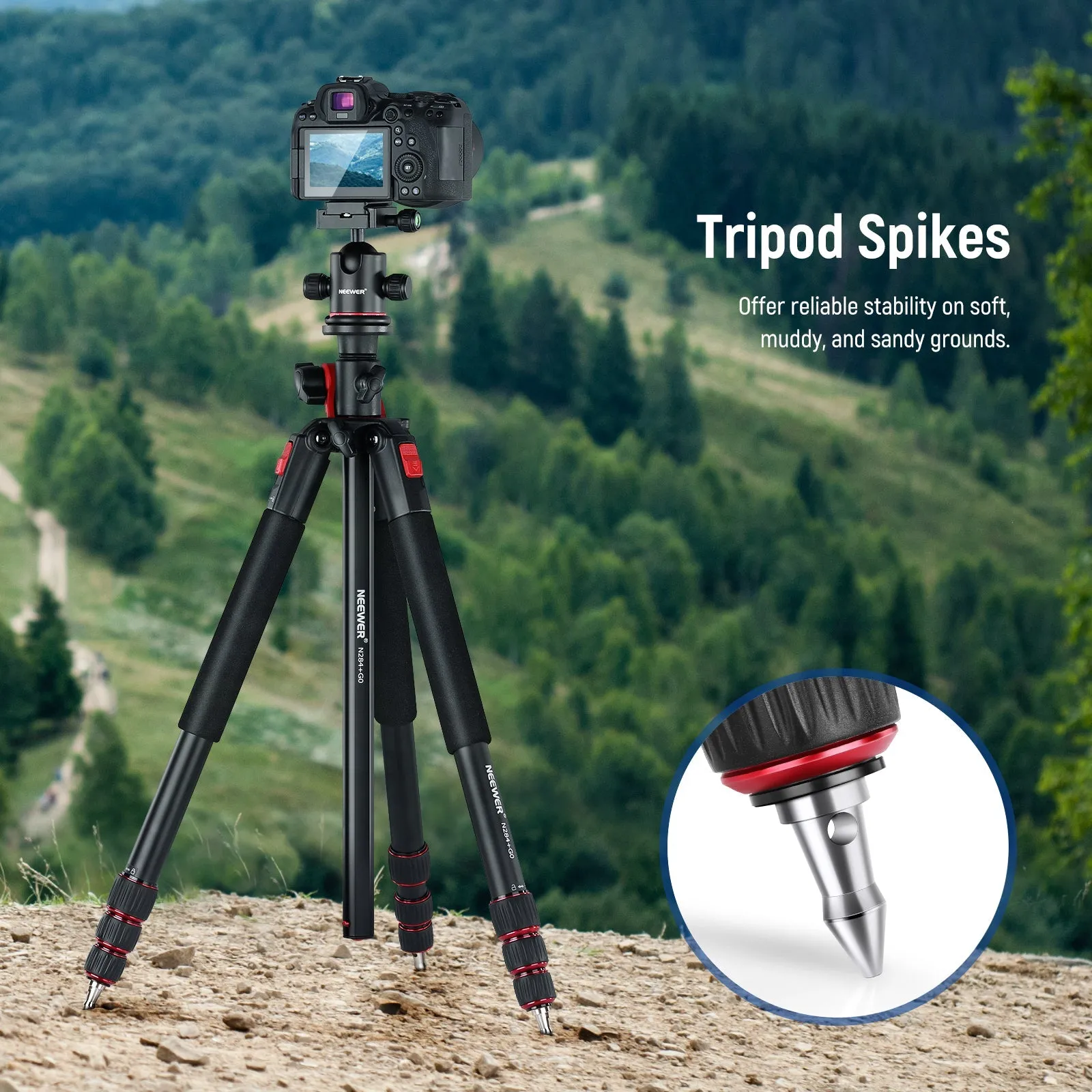 NEEWER Rubber Feet Tripod Spike