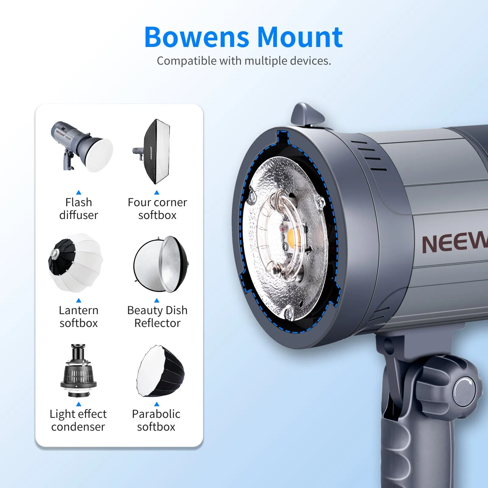 NEEWER Vision 4 300W GN60 Outdoor Studio Flash with 2.4G Wireless Trigger